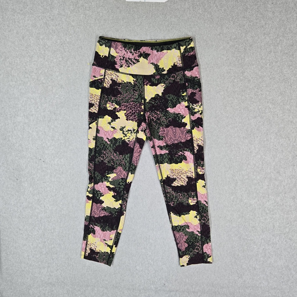 Calvin‎ Klein Women Activewear Pants M Pink Camo Performance Legging Cropped